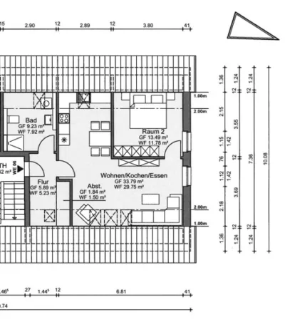2 Raumwohnung mit Keller und Stellplatz, ERSTBEZUG nach Komplettsanierung - DG rechts (39521)