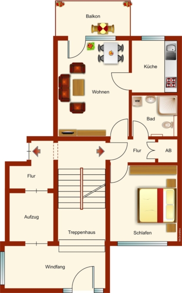 Liebe Senioren, hier wartet Ihr neues Zuhause auf Sie - Grundriss (34993)
