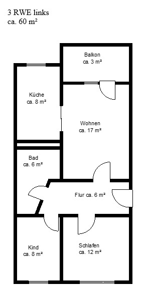 3 Zimmer im Obergeschoss in schöner grüner Wohnlage - Grundriss_JD_3+13_3-RWE_links,snipping (32917)