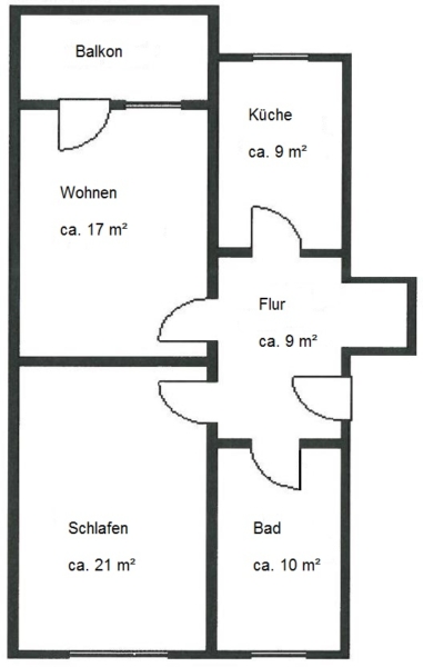 Großzügige 2-Raum-Wohnung in grüner Randlage der Weststadt - Grundriss_JD_2+4_2 RW_li (37726)